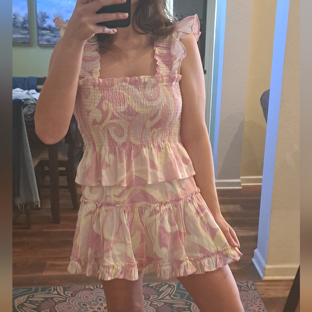 Hill House The Paz Skirt In Candy Keleidoscope Ruffle Tiered Skirt Size Medium - Picture 5 of 15